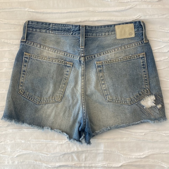 AG Adriano Goldschmied Denim Shorts Sadie High Rise Size 26R Distressed - Picture 2 of 6